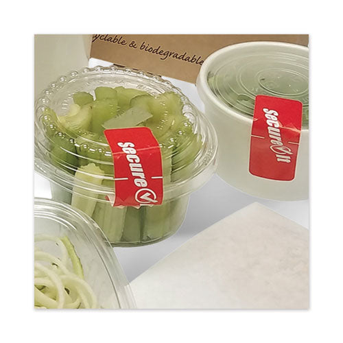 Secureit Tamper Evident Food Container Seals, 1 X 3, Red, Paper, 250/roll, 2 Rolls/pack