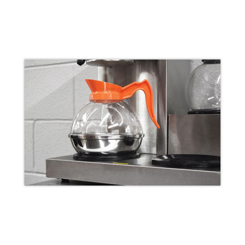 Unbreakable Decaffeinated Coffee Decanter, 60 Oz, Orange Handle