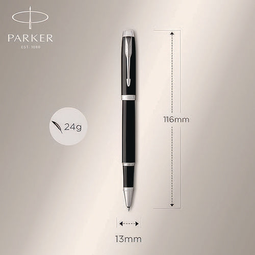 Im Premium Rollerball Pen, Stick, Fine 0.7 Mm, Black Ink, Black/chrome Barrel