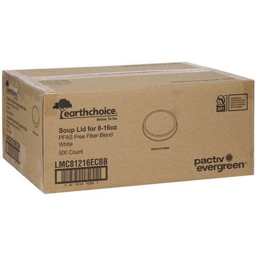 Earthchoice Pfas-free Compostable Soup Cup Lid, For 8 Oz To 16 Oz Soup Cups, 4" Diameter, White, Sugarcane, 500/carton