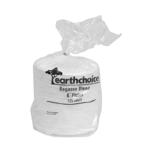 Earthchoice Compostable Fiber-blend Bagasse Dinnerware, Plate, Sugarcane, 6" Dia, Natural, 1,000/carton