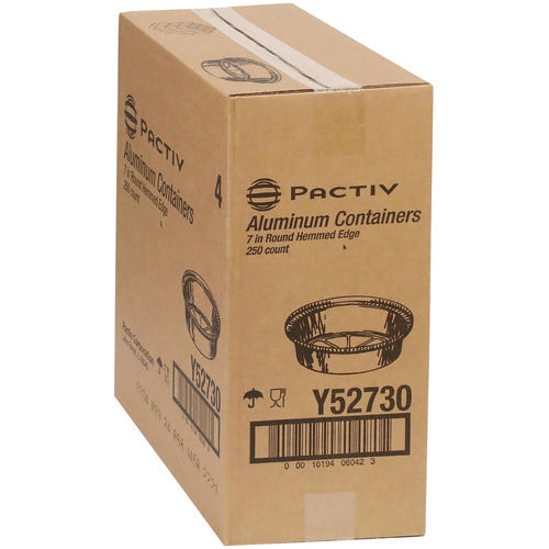 Aluminum Take-out Container, 24 Oz, 7" Diameter X 1.53" H, Silver, 250/carton