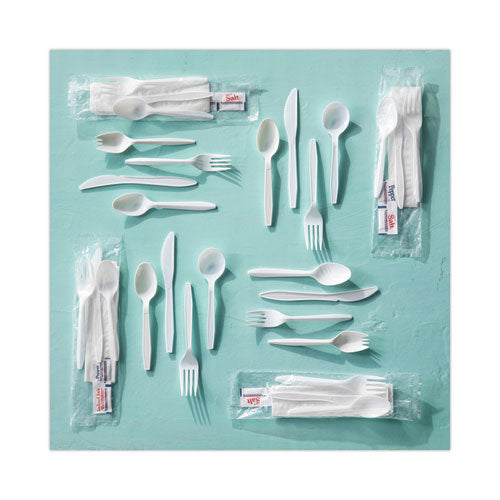 Fieldware Cutlery, Mediumweight Fork, Plastic, White, 1,000/carton