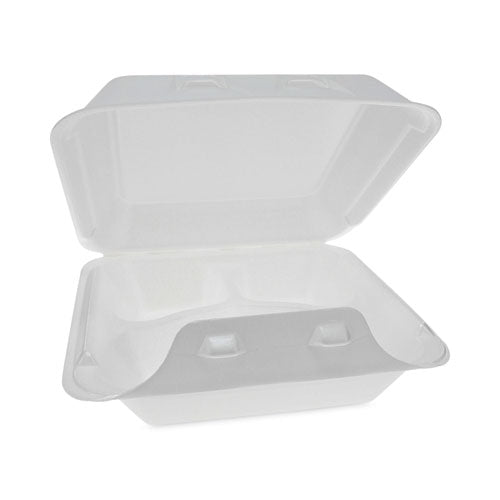 Smartlock Foam Hinged Lid Container, Medium, 3 Compartments, 8 X 8.5 X 3, White, 150/carton