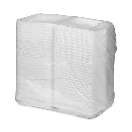 Smartlock Foam Hinged Lid Container, X-large, 3 Compartments, 9.5 X 10.5 X 3.25, White, 250/carton