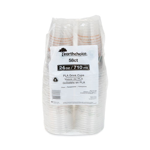 Earthchoice Compostable Cold Cup, 24 Oz, Plastic, Clear/printed, 580/carton