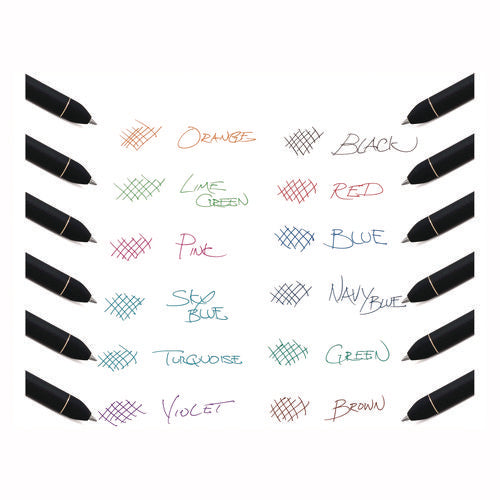 Energel Kuro Gel Pen, Retractable, Medium 0.7 Mm, Assorted Ink Colors, Black Barrel, 12/pack