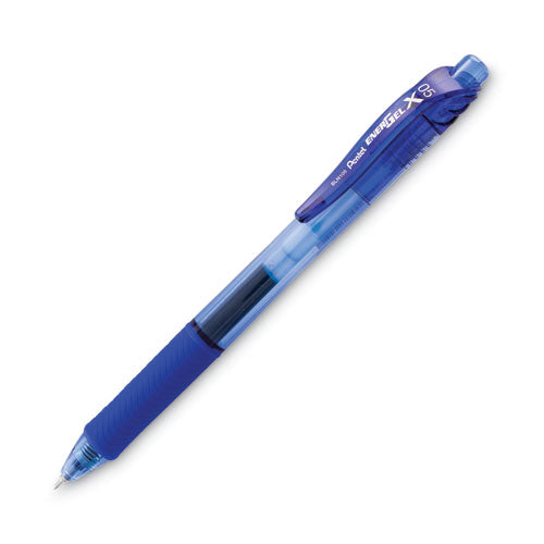 Energel-x Gel Pen, Retractable, Fine 0.5 Mm, Blue Ink, Translucent Blue/blue Barrel, Dozen