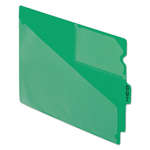 Colored Poly End Tab "out" Guides, 1/3-cut: Center Position, For Letter Size Files, Green, 50/box