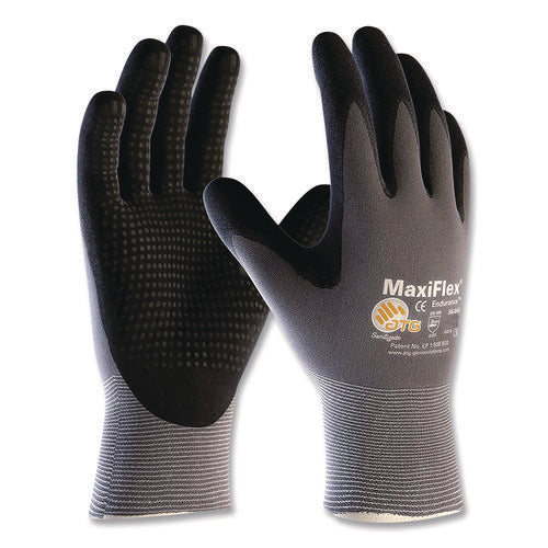 Endurance Seamless Knit Nylon Gloves, En388: 4131, X-large, Gray/black, 12 Pairs