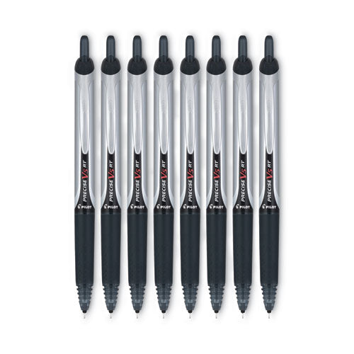 Precise V5rt Rollerball Pen, Retractable, Extra-fine 0.5 Mm, Black Ink, Black Barrel