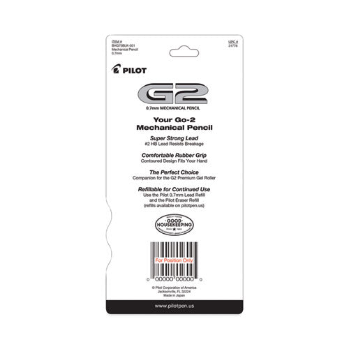 G2 Mechanical Pencil, 0.7 Mm, Hb (#2), Black Lead, Assorted Barrel Colors, 5/pack