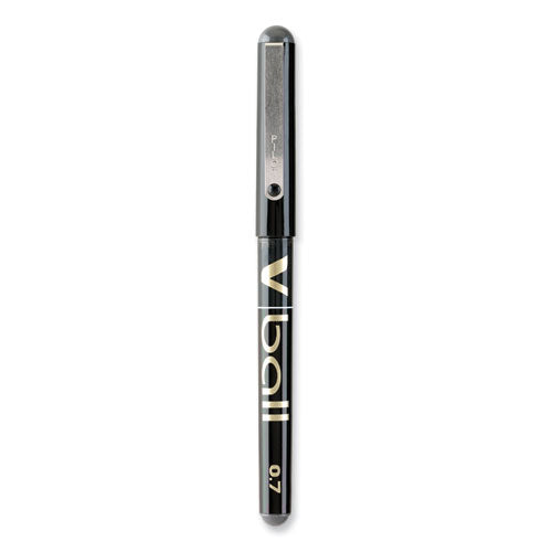 Vball Liquid Ink Rollerball Pen, Stick, Extra-fine 0.5 Mm, Black Ink, Black/clear Barrel, Dozen