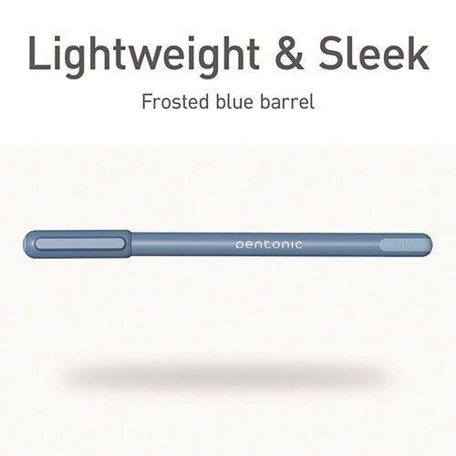 Pentonic Gel Pen, Stick, Fine 0.7 Mm, Blue Ink, Frosted Blue Barrel, 10/pack