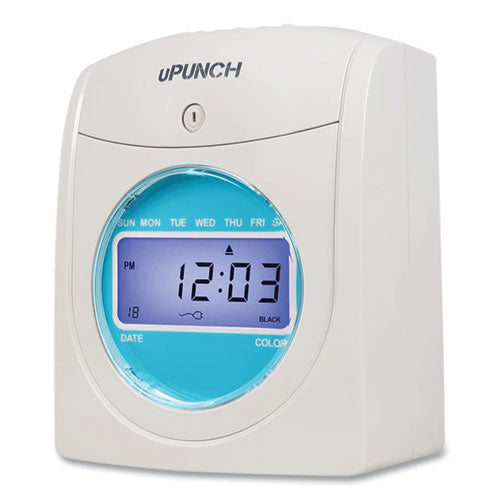 Digital Auto-align Punch Time Clock Bundle, Digital Display, White