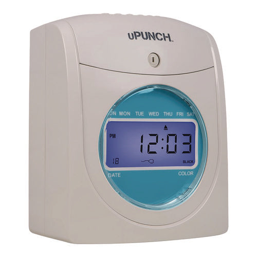 Digital Auto-align Punch Time Clock Bundle, Digital Display, White