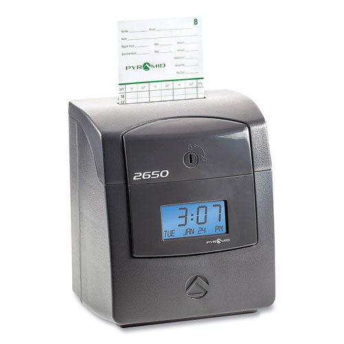 2650 Pro Auto Aligning Time Clock, Digital Display, Charcoal