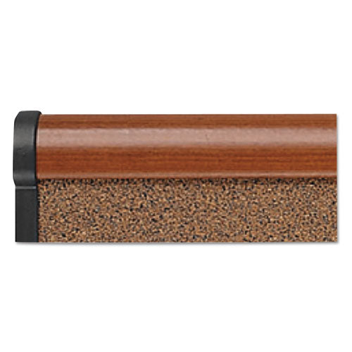 Prestige Colored Cork Bulletin Board, 36" X 24", Brown Surface, Light Cherry Finished Fiberboard/plastic Frame