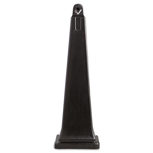 Groundskeeper Cigarette Waste Collector, Pyramid, 1 Gal, 12.25 X 39.75, Black