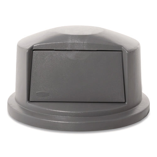 Brute Dome Top Swing Door Lid For 32 Gal Waste Containers, 22.75" Diameter X 12.25h, Gray