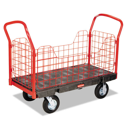 Side-panel Platform Truck, 2,000 Lb Capacity, 24.25 X 56 X 41.25, Black