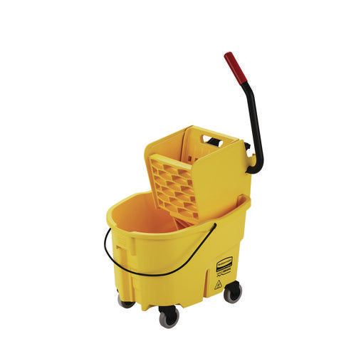 Wavebrake 2.0 Bucket/wringer Combos, Side-press, 26 Qt, Plastic, Yellow