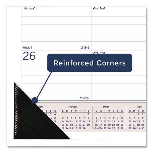 Duraglobe Monthly Desk Pad Calendar, 22 X 17, White/blue/gray Sheets, Black Binding/corners, 12-month (jan To Dec): 2026
