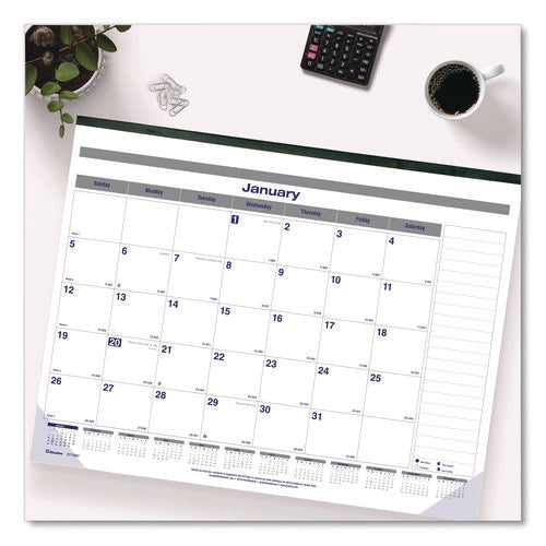 Net Zero Carbon Monthly Desk Pad Calendar, 22 X 17, White/gray/blue Sheets, Black Binding, 12-month (jan To Dec): 2026