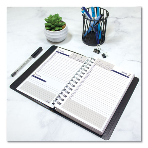 Duraglobe Daily Planner, 30-minute Appointments, 8 X 5, Black Soft Cover, 12-month (jan To Dec): 2026