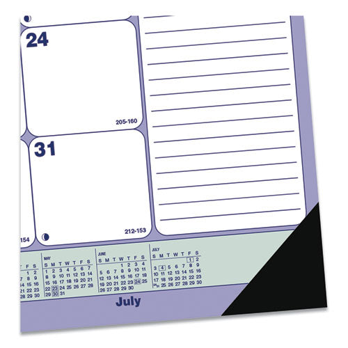 Academic 13-month Desk Pad Calendar, 21.25 X 16, White/blue/green Sheets, Black Headband, 13-month: July 2025 To July 2026
