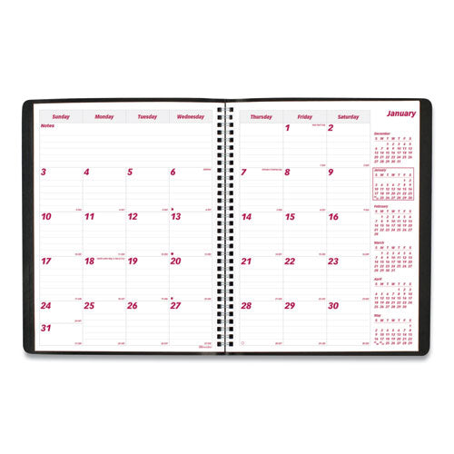Essential Collection 14-month Ruled Monthly Planner, 11 X 8.5, Black Cover, 14-month: Dec 2025 To Jan 2027