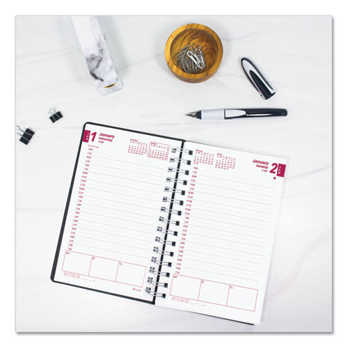 Duraflex Daily Planner, 8 X 5, Black Cover, 12-month (jan To Dec): 2026