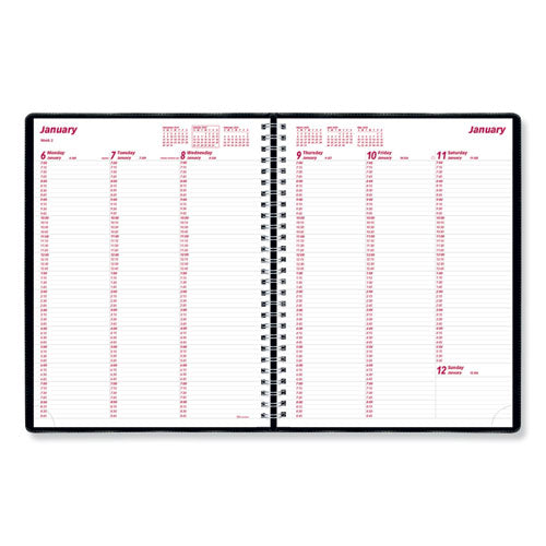 Essential Collection Weekly Appointment Book In Columnar Format, 11 X 8.5, Black Cover, 12-month (jan To Dec): 2026