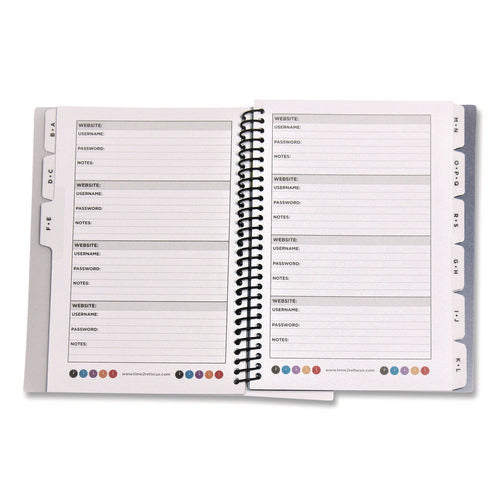 Small/mini Password Log Book, User-name/password Format, Black Cover, (60) 7 X 5.5 Sheets