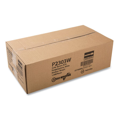 Polypropylene Cutlery, Soda Spoon, Plastic, 7.87", White, 1,000/carton