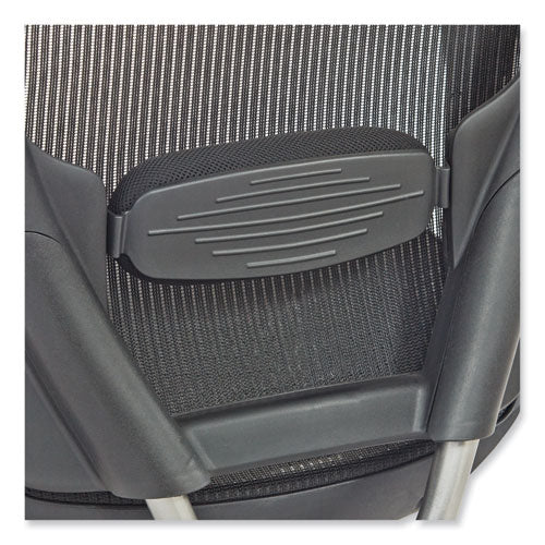 Lineage Big And Tall All-mesh Task Chair, Supports Up To 400 Lb, 19.5" To 23.25" Seat Height, Black Seat, Chrome Base