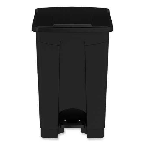 Plastic Step-on Receptacle, 12 Gal, Plastic, Black