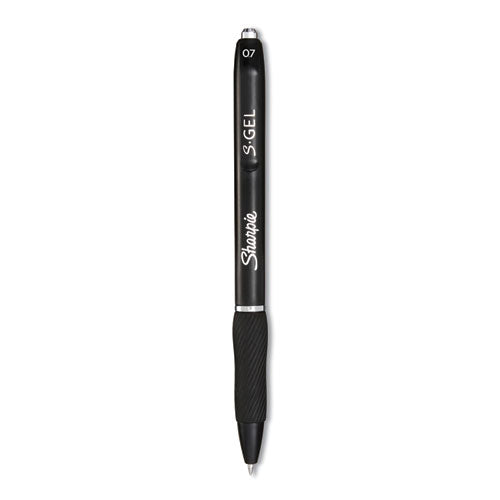 S-gel High-performance Gel Pen, Retractable, Medium 0.7 Mm, Black Ink, Black Barrel, 36/pack