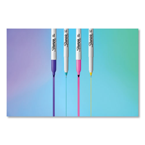 Fine Tip Permanent Marker, Fine Bullet Tip, Assorted 80s Glam Colors, 24/pack