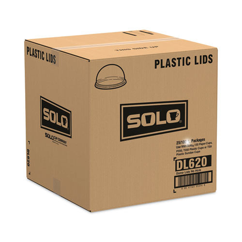 Dome-top Cold Cup Lids, Fits 2.5 Oz To 9 Oz Cold Cups, Plastic, Clear, 2,500/carton