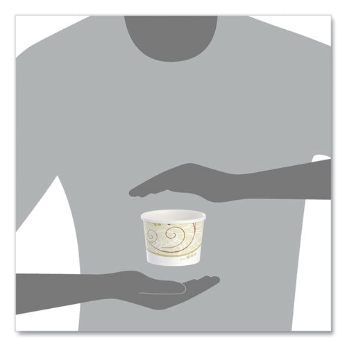 Double Poly Paper Food Containers, 12 Oz, 3.6" Diameter X 3.3" H, Symphony Design, 25/pack, 20 Packs/carton