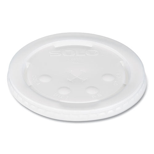 Polystyrene Plastic Flat Straw-slot Cold Cup Lids, Fits 28 Oz Cold Cups, Translucent, 960/carton
