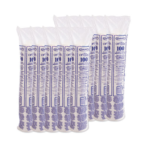 Optima Reclosable Lids For Hot Paper Cups, Fits 10 Oz To 24 Oz Hot Cups, Plastic, White, 1,000/carton