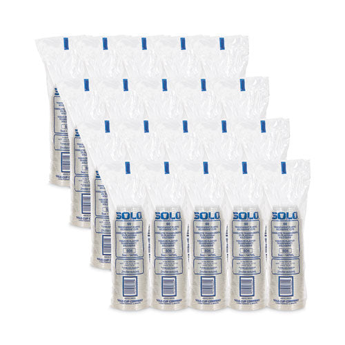 Soloserve Dome Cup Lids, Fits 5 Oz To 8 Oz Containers, Plastic, Clear, 50/pack, 20 Packs/carton