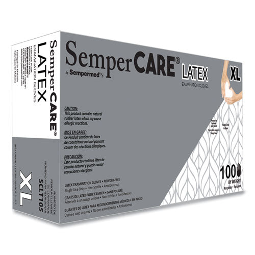 Latex Examination Gloves, Powder-free, X-large, 5 Mil Thick, 9.45" Long, Cream, 100/box, 10 Boxes/carton