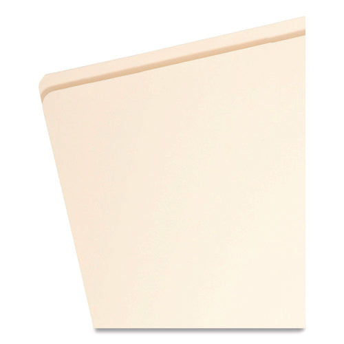 Top Tab File Folders With Inside Pocket, Straight Tabs, Letter Size, Manila, 50/box