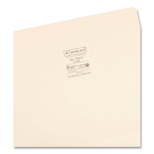Top Tab File Folders With Inside Pocket, Straight Tabs, Letter Size, Manila, 50/box