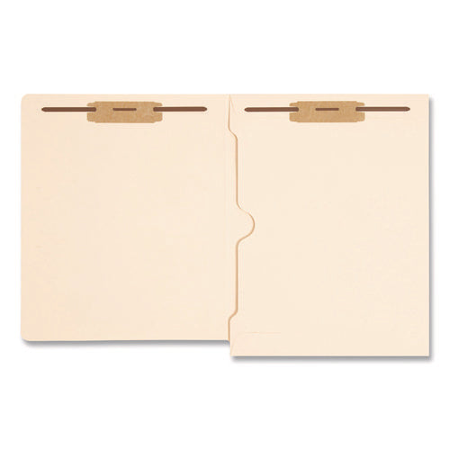 Heavyweight End Tab Fastener Folders, Interior Back-cover Pocket, 0.75" Expansion, 2 Fasteners, Letter Size, Manila, 50/box