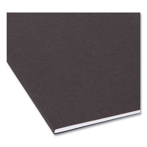 Colored Hanging File Folders With 1/5 Cut Tabs, Letter Size, 1/5-cut Tabs, Black, 25/box