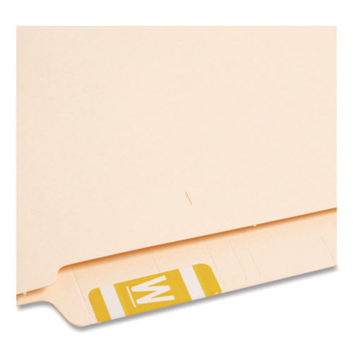 Alphaz Color-coded Second Letter Alphabetical Labels, W, 1 X 1.63, Yellow, 10/sheet, 10 Sheets/pack